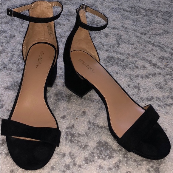 Black suede block heel sandals - Picture 1 of 1